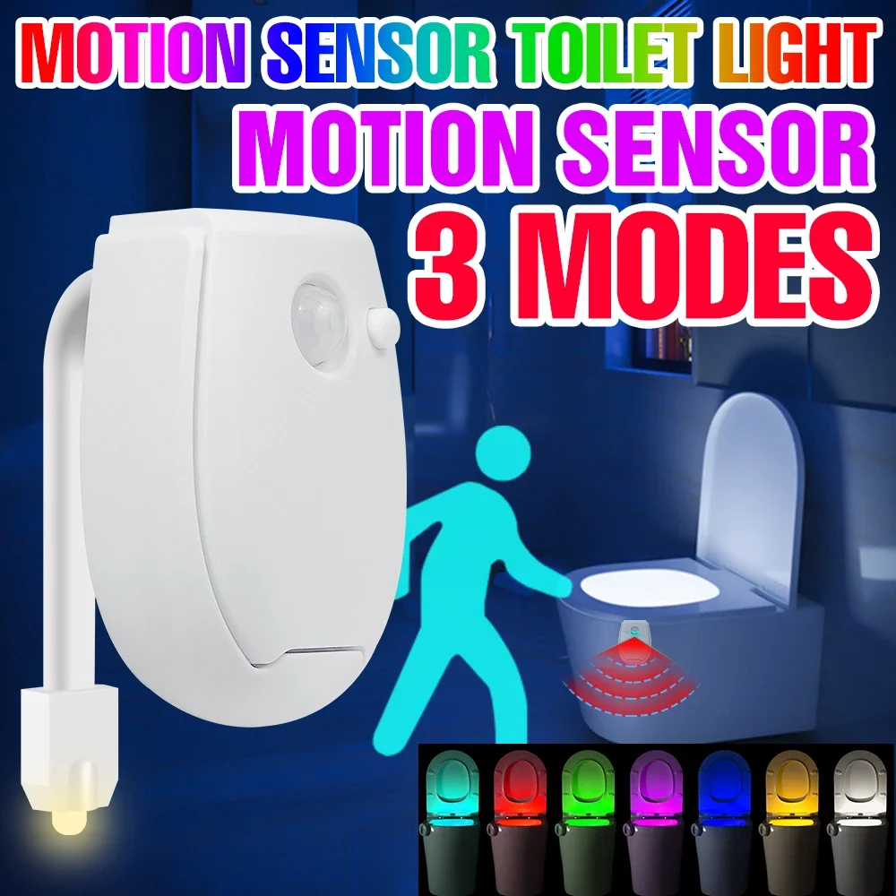 

Smart PIR Motion Sensor Night Light Toilet Light Waterproof Toilet Seat Toilet Bowl Backlight WC Lighting Luminaria Lamp