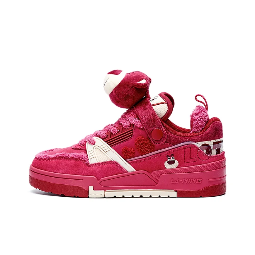 Disney X Li Ning 001 BTC Skateboard Shoes Women's Low Top Persian Red AGCR482-1