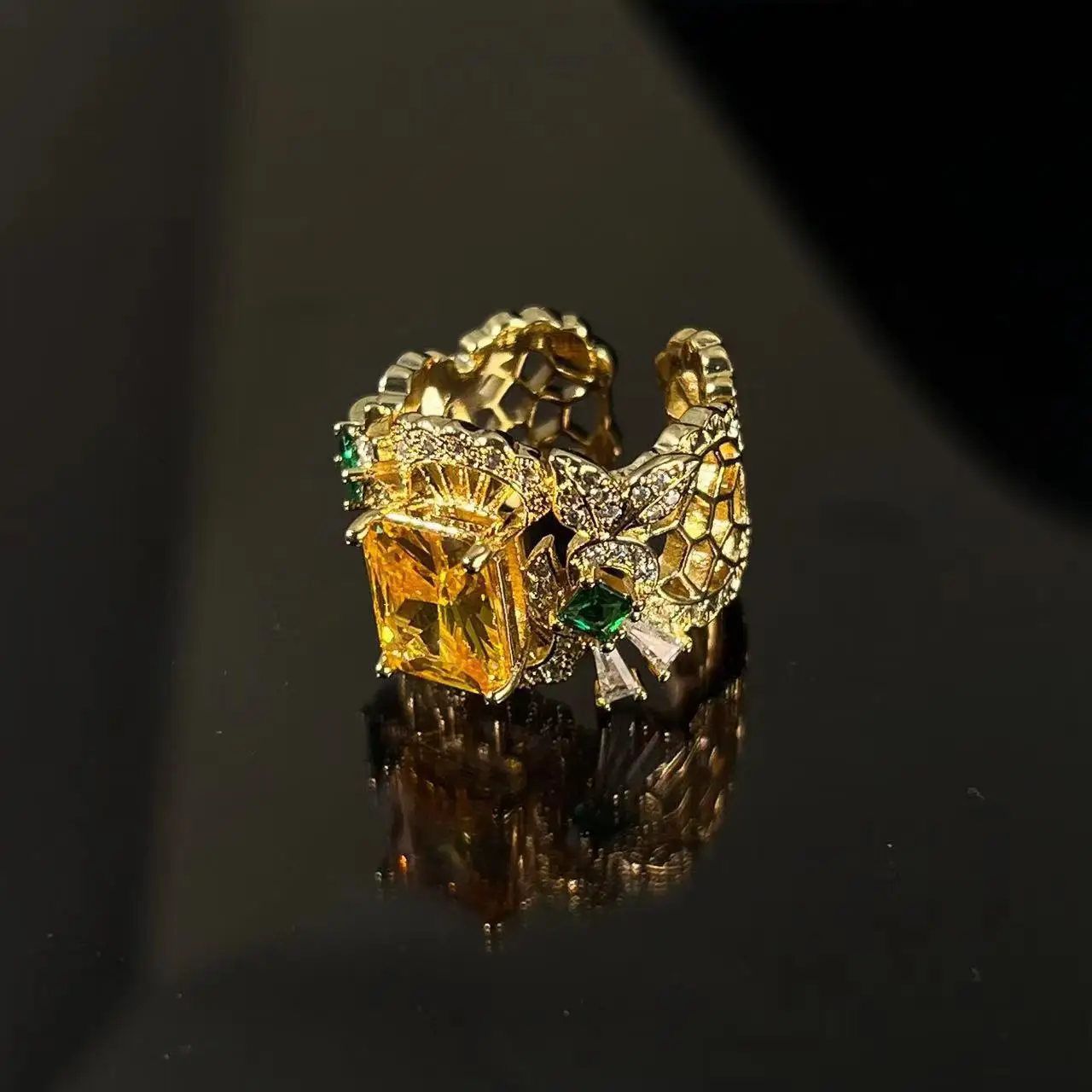 

Antique Citrine Statement Ring - Activate Solar Plexus Power, Transform Financial Anxiety Into Prosperity