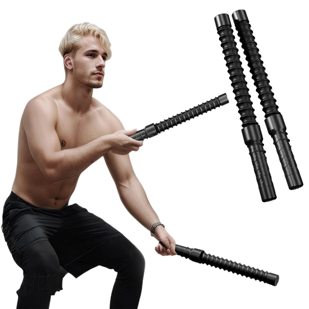 2Pcs Fitness Grip Bar With Gloves Spring Throwing Rope Arm Strength Expander Ergonomic Biceps Triceps Strengthener For Sport Gym