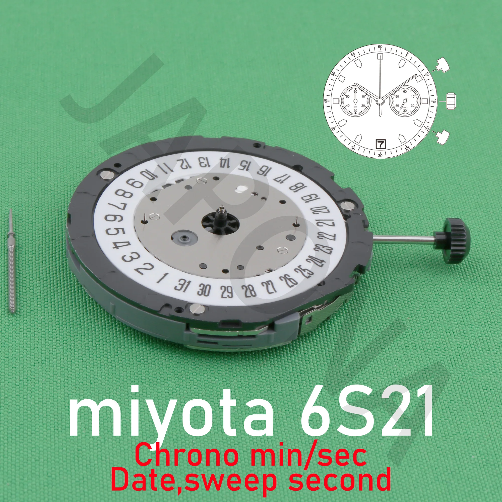 6S21 movement japan miyota 6s21 movement sweep second Chrono min