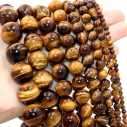 2 3 4 6 8 10 12 14 16 18MM Natural Tiger Eye Stone Round Loose Spacer Beads For Jewelry Making DIY Bracelets Accessories