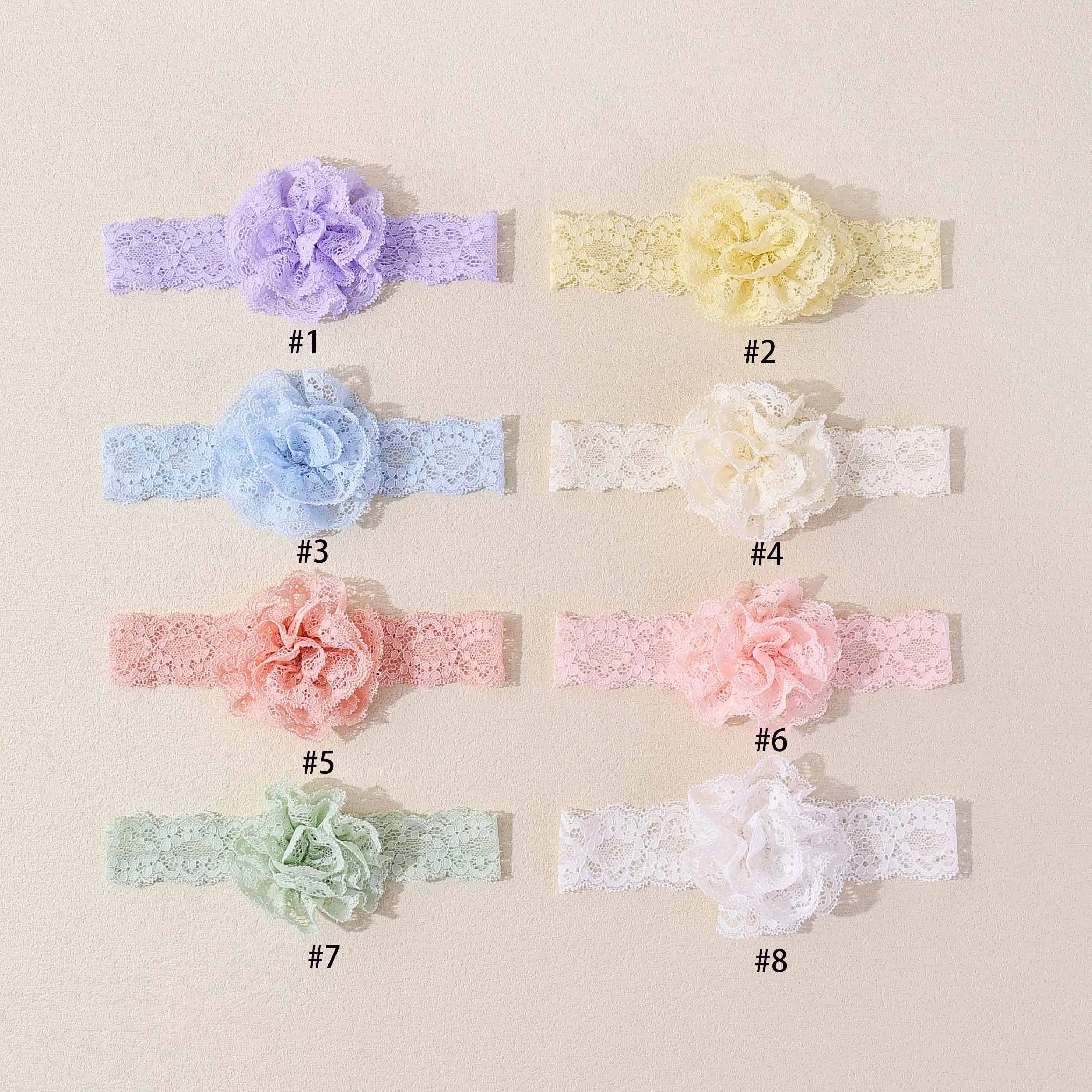 

Baby Girls Headband Lace Flower Soft Stretchy Hair Band Kids Headwear Hair Accessories for Baby Girls Newborns Infants Toddlers