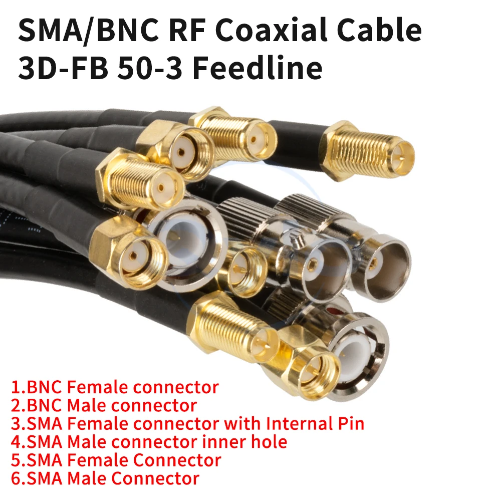 

SMA to BNC Male to Female RF Coaxial Cable 50-3 Extension Cable BNC/SMA to Radio Adapter Cable (1 pcs)
