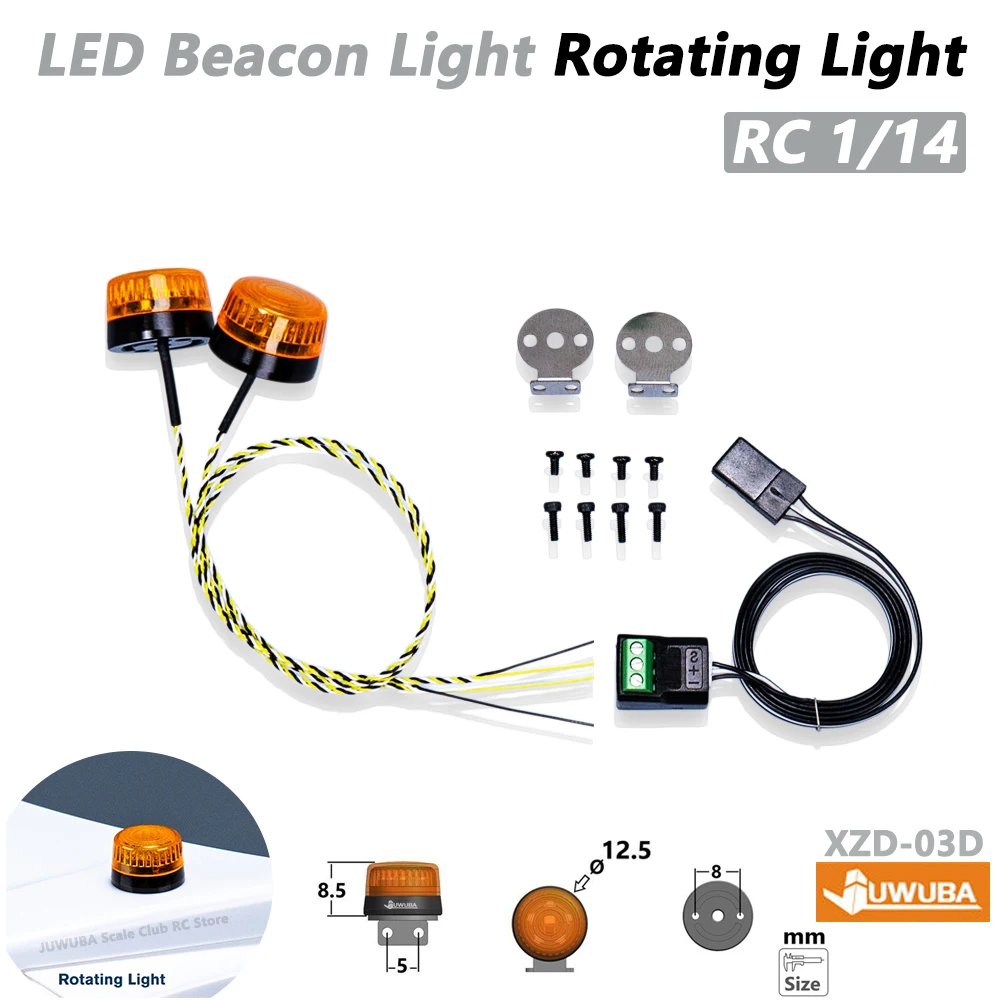 Luces LED Giratorias, Lámpara de Advertencia de Techo para Camión RC Tamiya 1/14, Camión Volquete SCANIA 770S, Volvo, Piezas y Accesorios para Camiones RC, Juguete