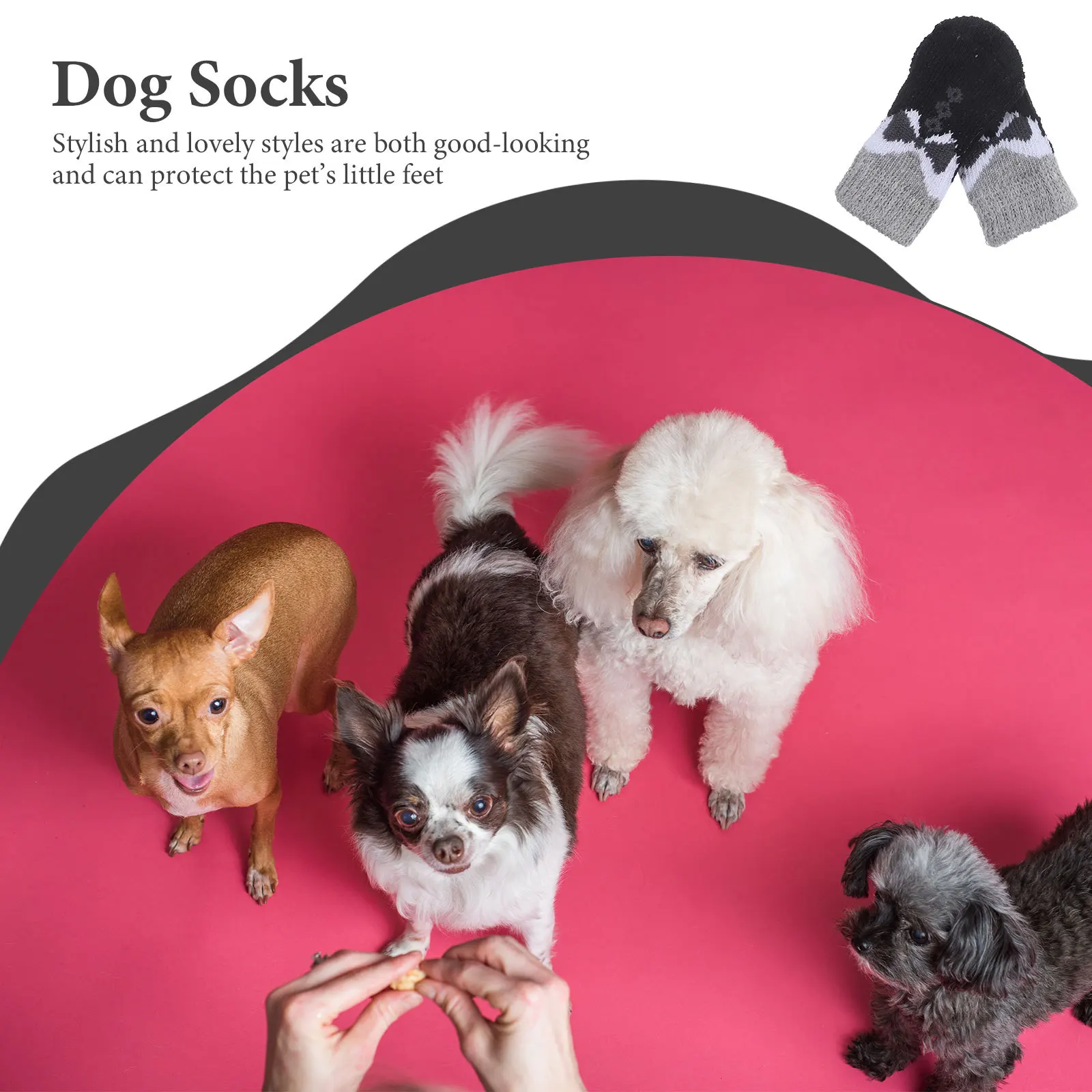 

8Pcs Pet Warm Socks Anti-Slip Dog Paw Protection Soft Polyester Footwear Quiet Winter Socks for Dogs Cats Pet Paw Protectors