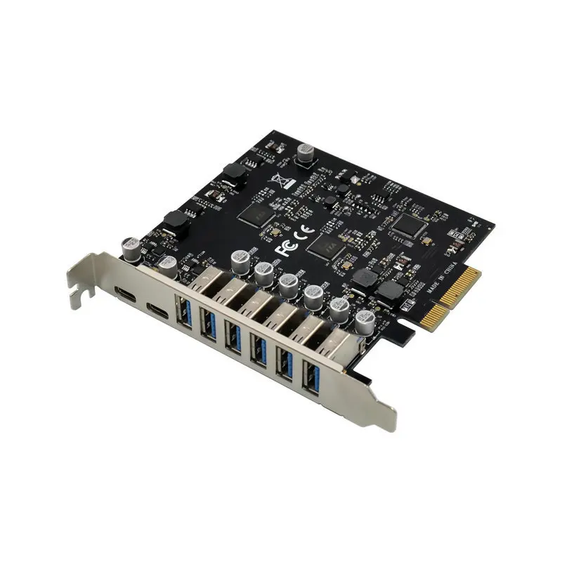 

PCIE to 6-port USB3.0 Two Port Type-C Adapter Card PCI-E to USB3.1 Expansion Card ASM3142