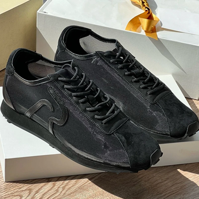 جيني آند ديف الحد الأدنى الأزياء الرجعية الجلد المدبوغ شبكة الربط عارضة أحذية النساء أحذية رياضية المرقعة أحذية مسطحة مريحة