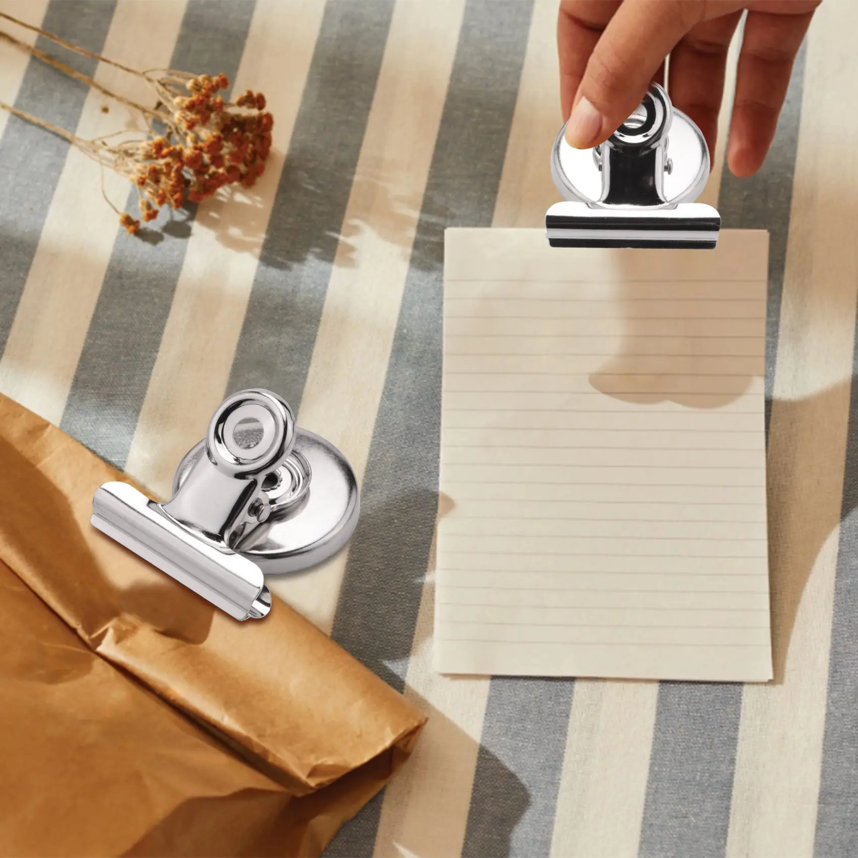 Compact 20 Pack Magnetic Clips,Scratch-Free Refrigerator Strong Magnet Clips,Binder Clips Paper Clamps,Whiteboard Magnets Clips