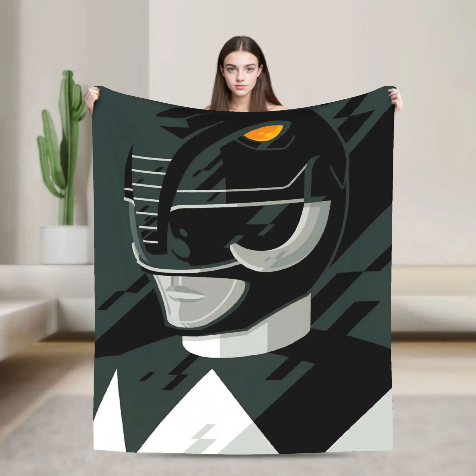 Black Ranger Blanket Power R-Ranger Wool Funny Soft Throw Blankets for Bed Sofa Textile Decor