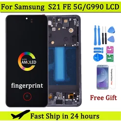 OLED For Samsung S21 FE 5G G990 G990B G990U G990B/DS G990E LCD Display with touch screen Ditigitizer With frame