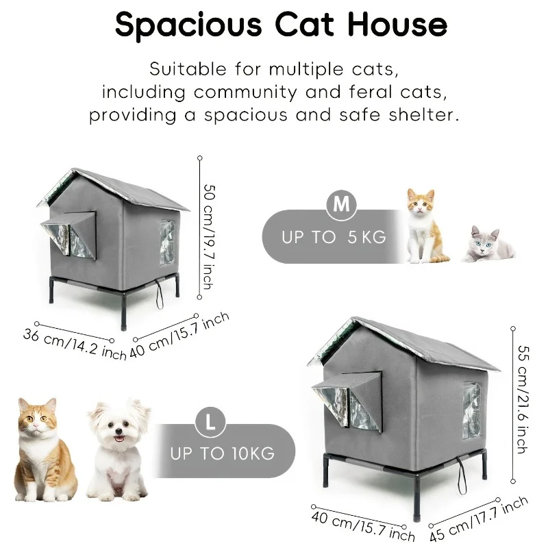 الشتاء الدافئة عش القط في الهواء الطلق القط المأوى معزول الضالة القط منزل الطابق العزل الحراري الحيوانات الأليفة هريرة عش كهف القط خيمة