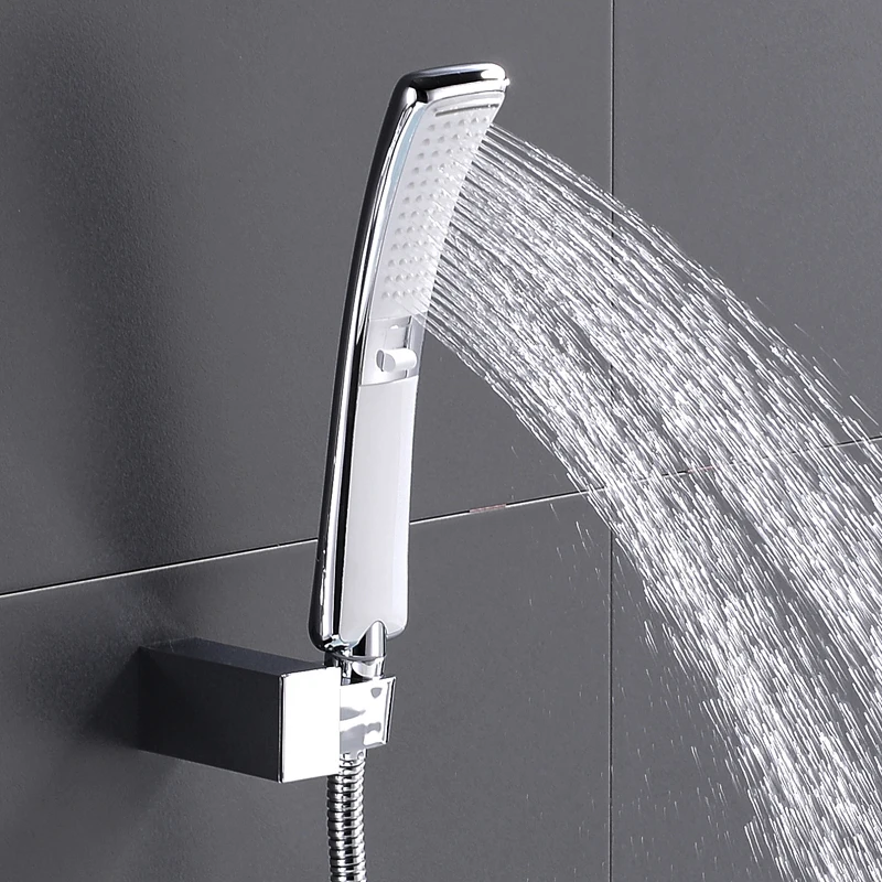 

High Quality Bathroom Square ABS in Chrome Bathroom High Pressure Hand Shower Set With Shower & Hose Bathroom Accessories