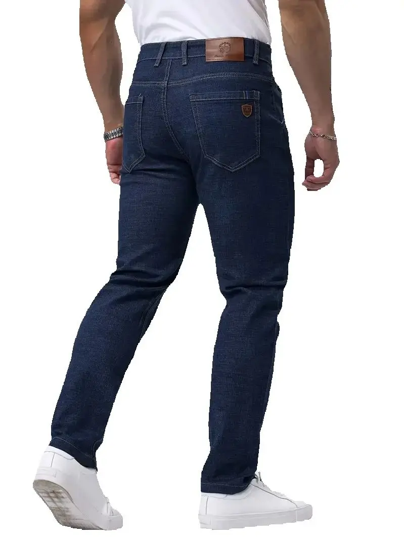 

2025 New Business Men's Jeans Casual Straight Stretch Fashion Classic Blue Work Denim Trousers Male Brand Clothing 29-40size