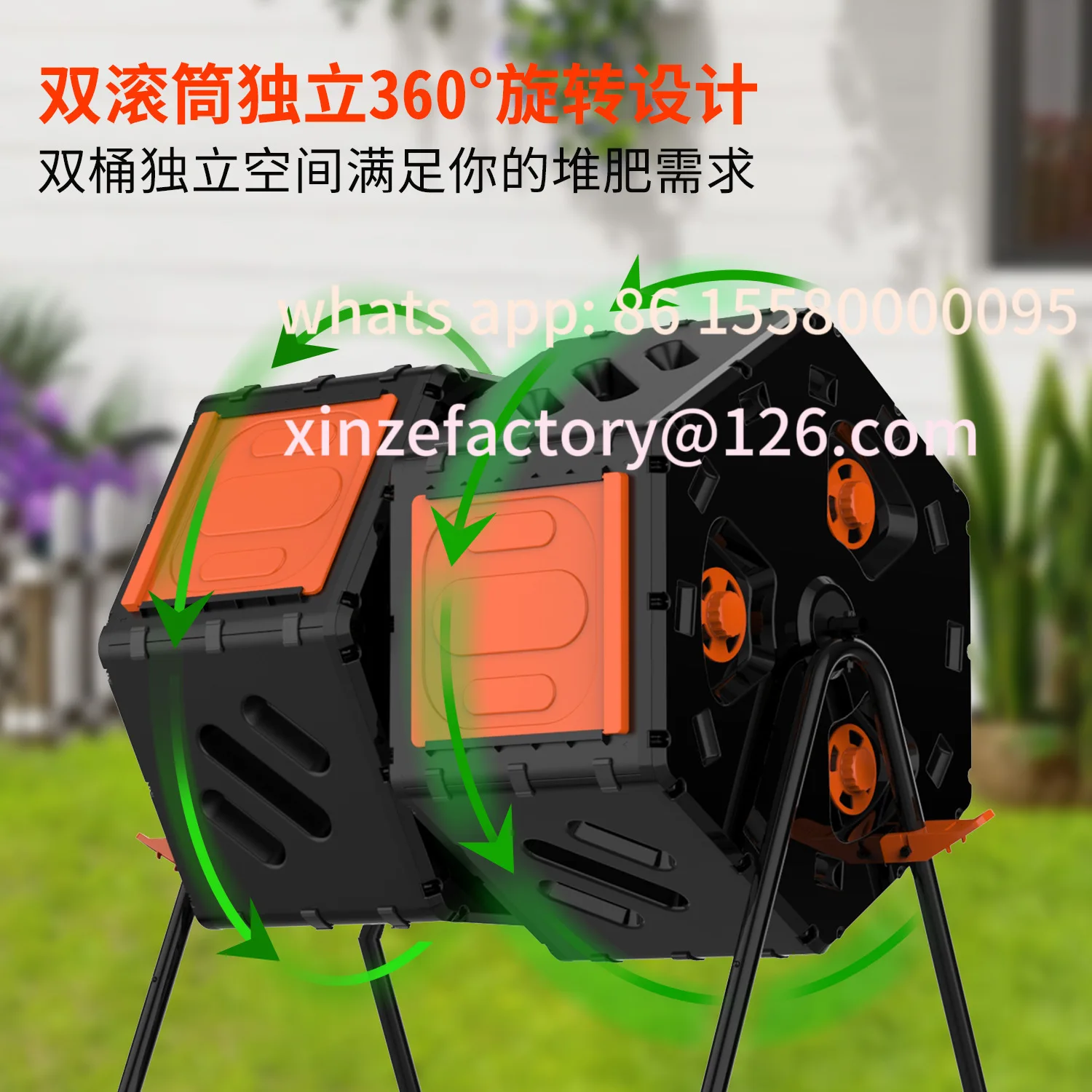 

Customizable garden tipping bucket outdoor yard compost bin