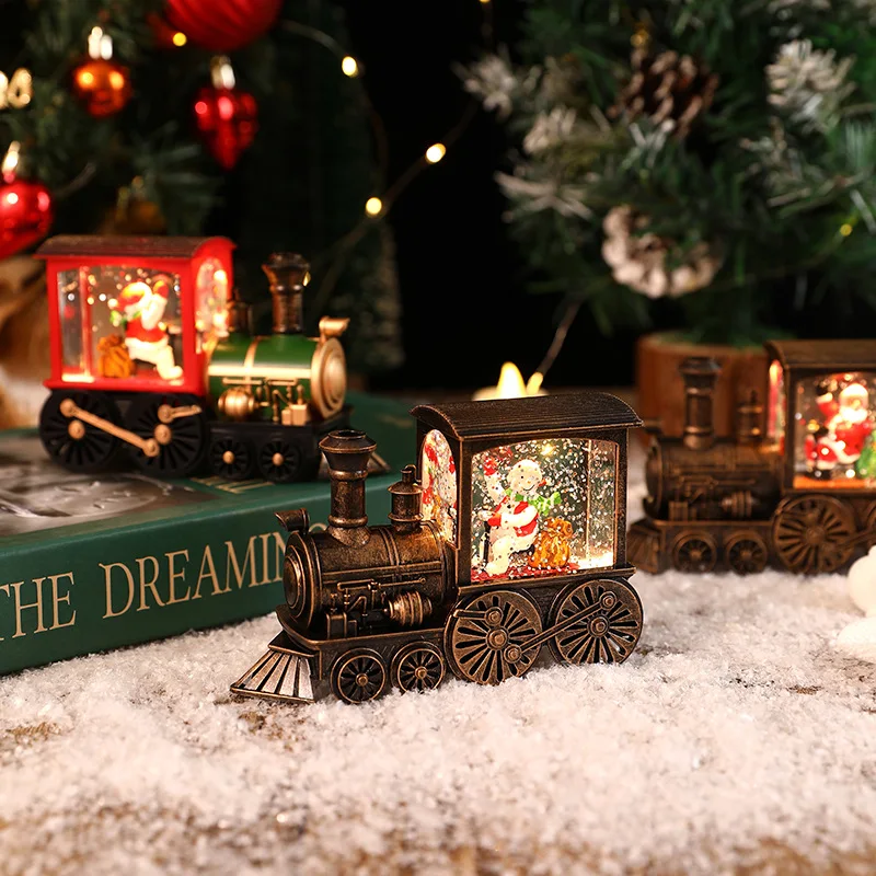 

New Christmas Party Gifts Christmas Train Crystal Balls Elderly Snowmen Home Christmas Creativity Decoration Crafts Ornaments