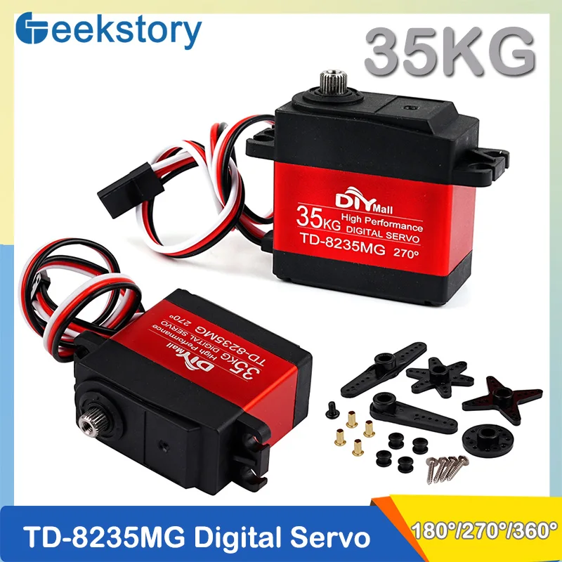 

35KG TD-8235 Digital Servo 180/270/360 Degree Rotation Metal Gear Servo DIY Parts Toys For 1/8 1/10 RC Cars Boat Robotic Model