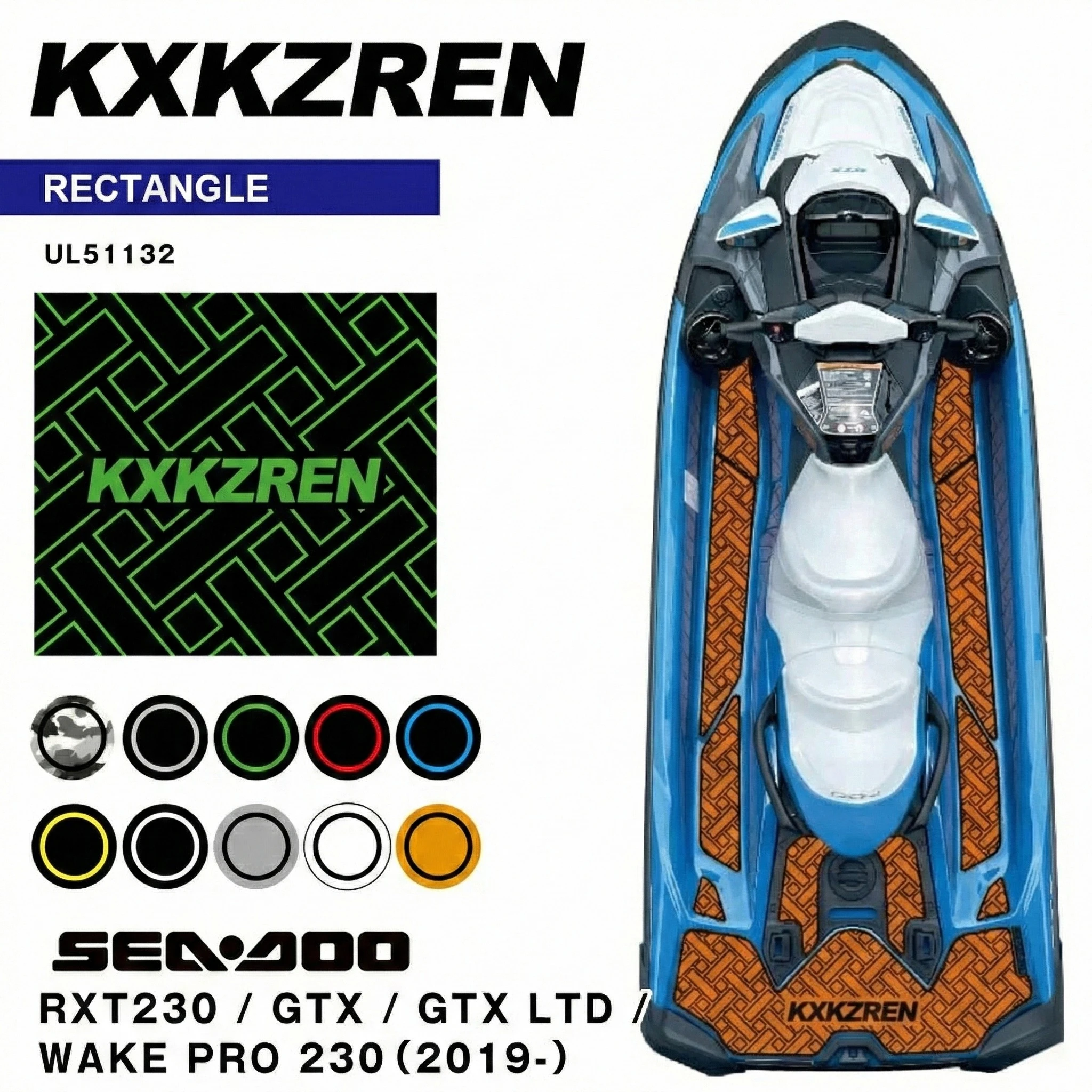 

Нескользящий коврик из пены EVA KXKZREN для гидроциклов Sea-Doo RXT230, GTX 170, 300, Wake Pro 230 (2019+) – напольное покрытие для лодок