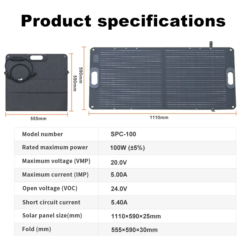 100w sukflow painel solar portátil 20v placa solar seguro estabilizar carregador para estação de energia banco potência telefone acampamento ao ar livre casa