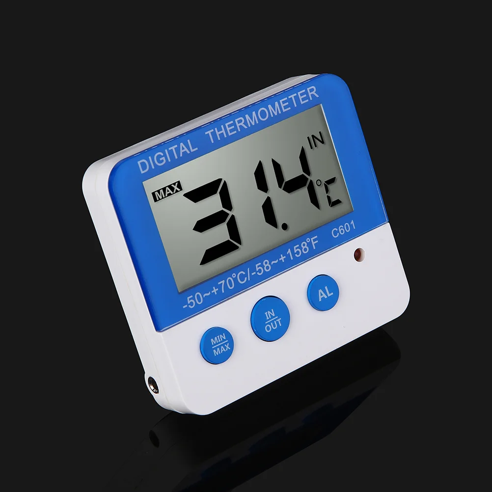 1PC C601 Indoor And Outdoor Thermometer Digital Refrigerator Freezer Thermometer High And Low Temperature Alarm Kitchen