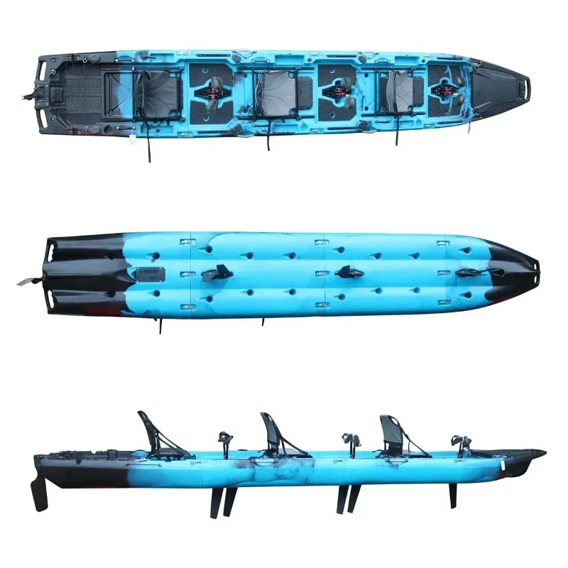 2026Vicking 18.6ft Modular Detachable 4 Section 3 Person Pedal Drive Or Electric Motorized Fishing Kayak HDPE Plastic Material
