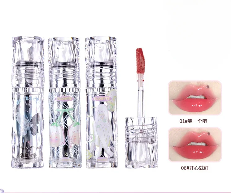 FLORTTE Wackky Girls Dormitory Series Lip Paint Good Melia Water Glossy Lipstick Not Easy to Stick Mirror Lip Glaze