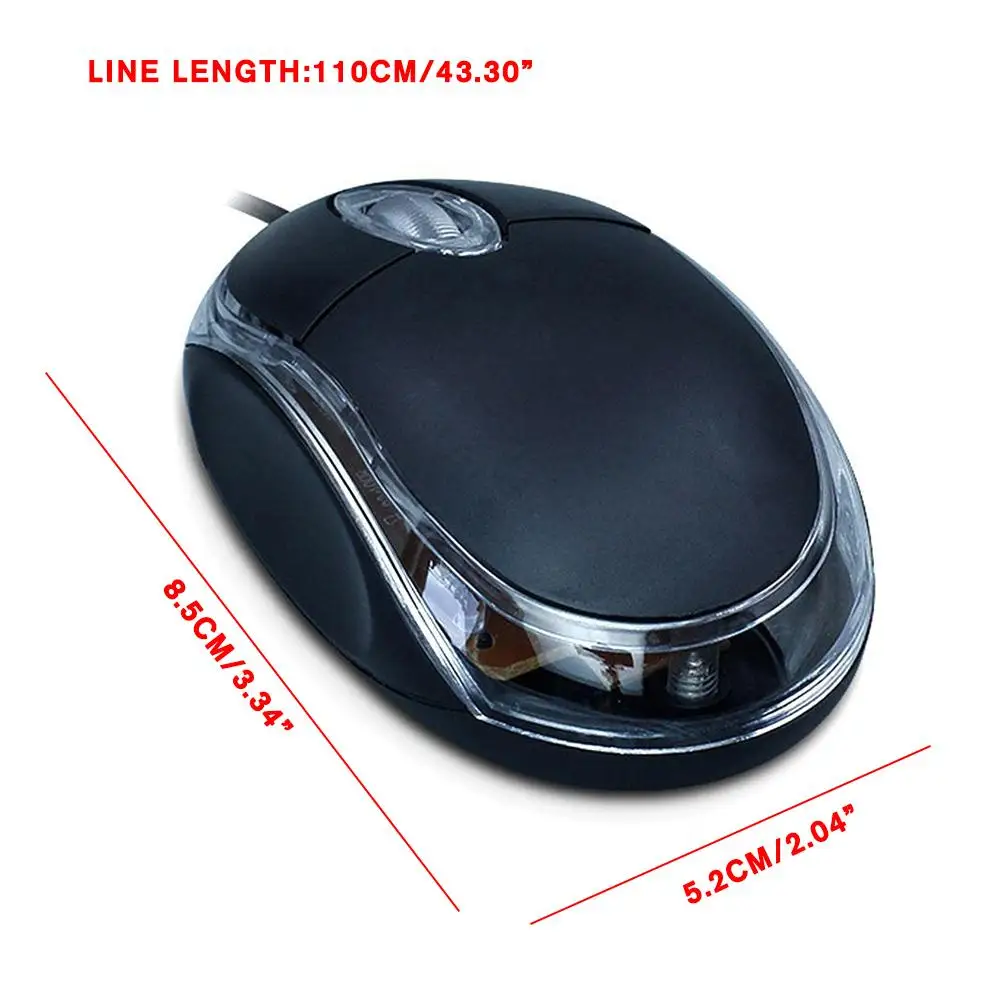 1.2M Wired Mouse Light Scroll Wheel Mice Laptop Desktop Computer Universal USB Color Light Comfortable Grip Business Office Gift