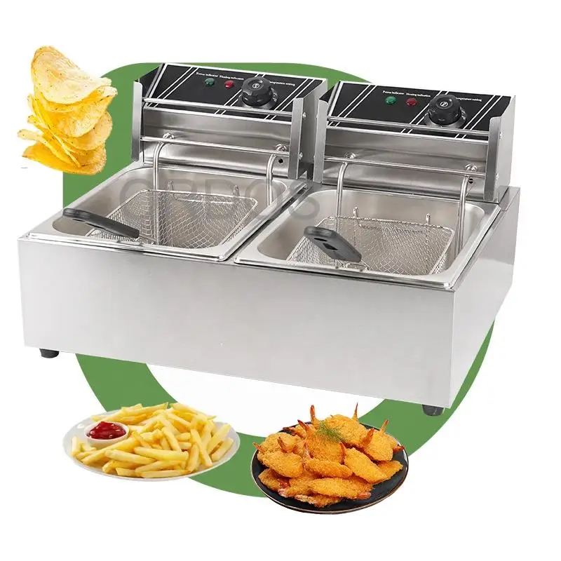 Friteuse Corn Dog Table Top Gas Deep Fryer Large Machine Chip Banane Plantain Professionnel with Thermostat