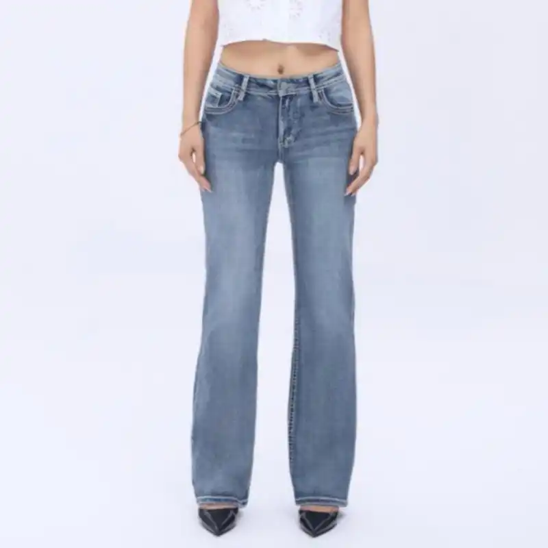 

Sexy Women Pencil Leggings Jeans American Retro Trend Harajuku Hip Hop Pocket Embroidered Slim Jeans Low Waist Y2k Denim Pants