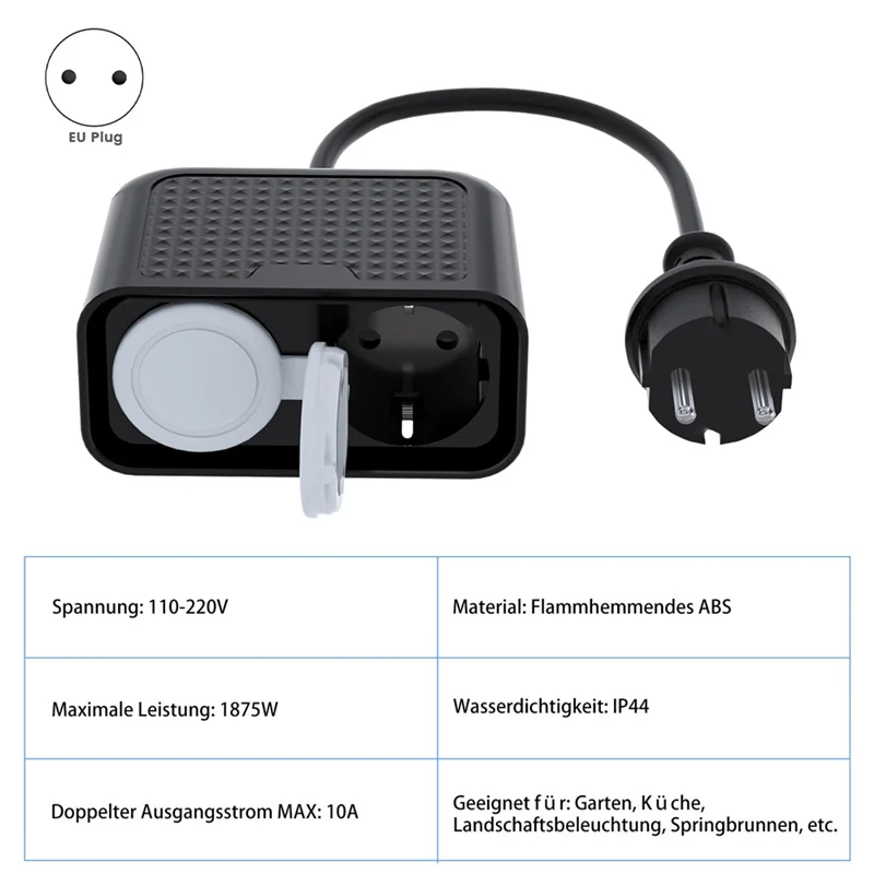 A23F-EU WIFI Smart Outdoor Power Socket Waterproof IP44 For  Homekit Socket Remote Control Timing For Alexa EU PLUG