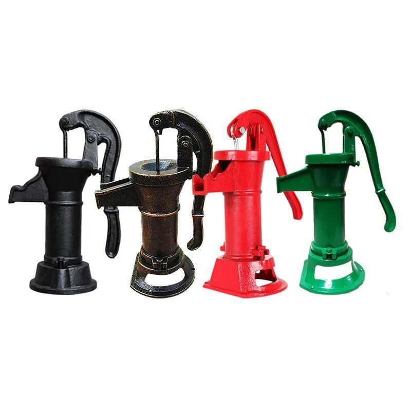 Wellhead pump, manual cast iron pump, well water pressure well hand crank old-fashioned water well kindergarten pump hand