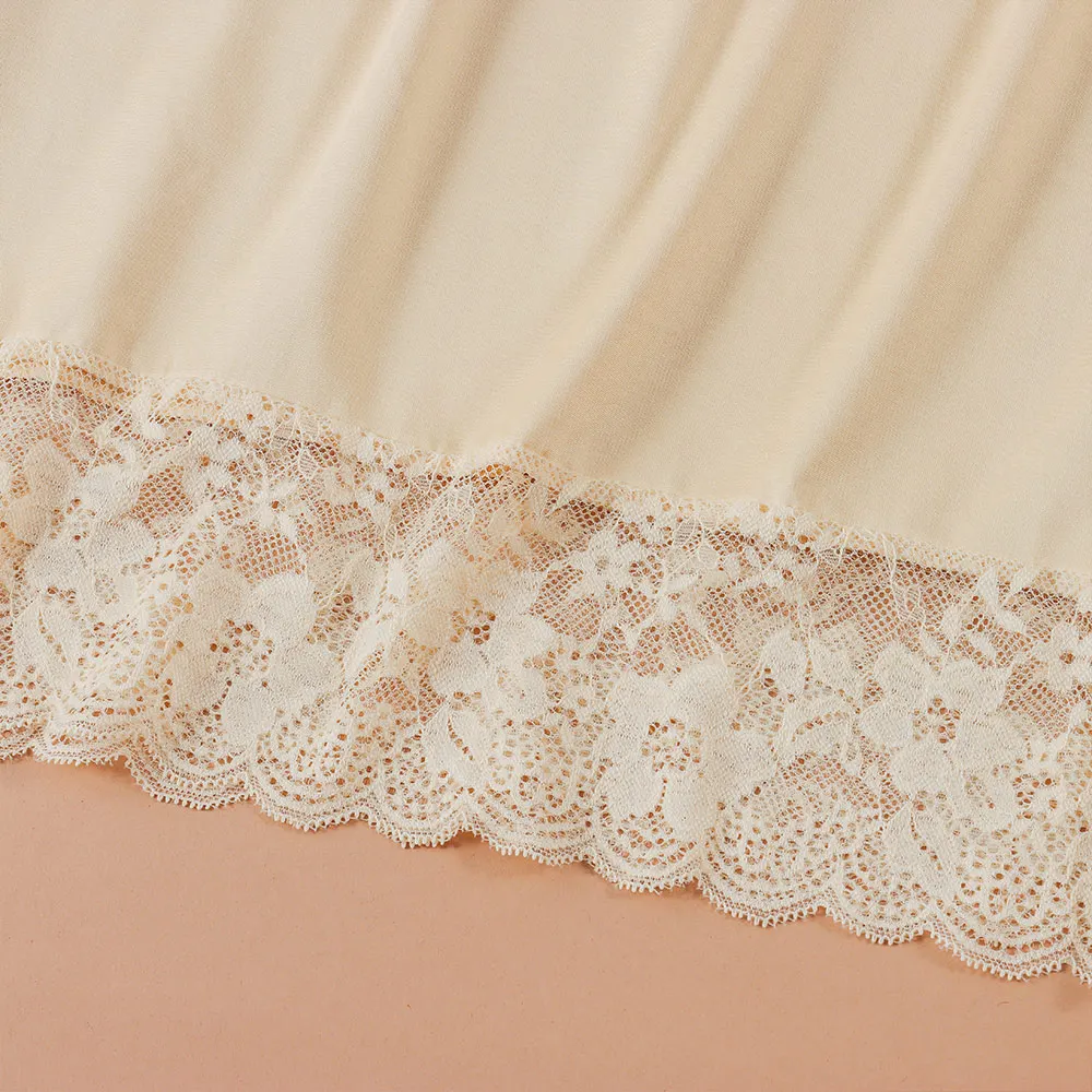 Thin Ice Silk Modal Female Half Length Skirt Lace Anti-Penetrating Innerwear Short Skirt Anti-glare High Waist Elastic