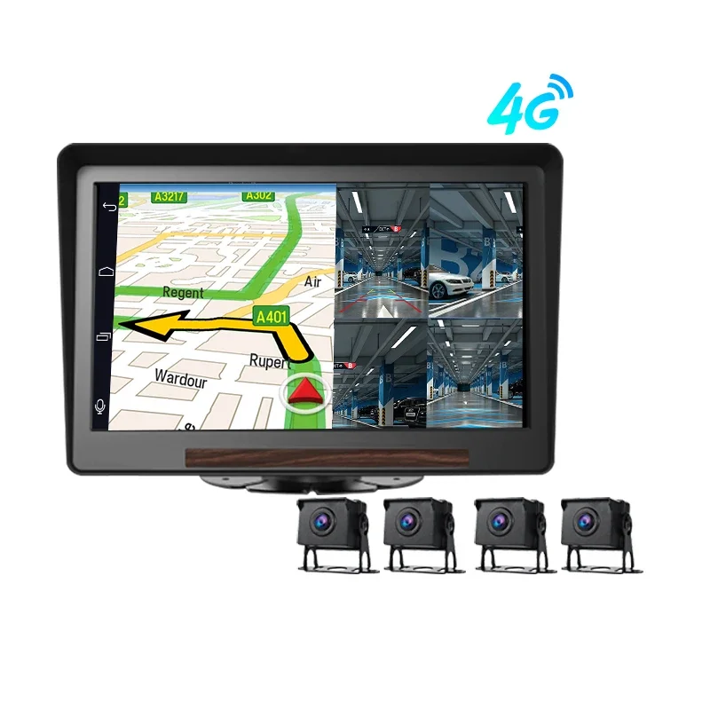 10.1inch Touch Android 9.0 RAM2G+ROM32G Truck DVR 4 Channels  3G 4G MDVR GPS Navigation WiFi BT Video Recorder