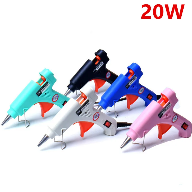20W Hot Melt Glue Gun DIY Mini Household Industrial Guns Heat Temperature Thermo EU Electric Repair Tool Use 7mm Glue Sticks