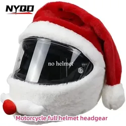 Santa Claus Nativity Xmas Hat for Men's Motorcycle Helmets Full Face Elastic Motorcycle Helmet Cover Accessories