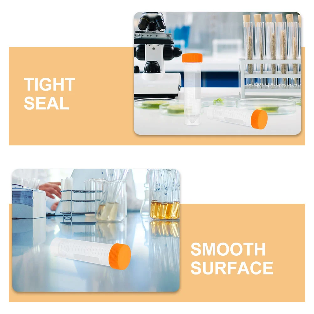 Provetta da centrifuga da 10 pezzi Piccole fiale Tubi per esperimenti scientifici Bottiglia vuota Bottiglie in polipropilene da 50 ml con tappi