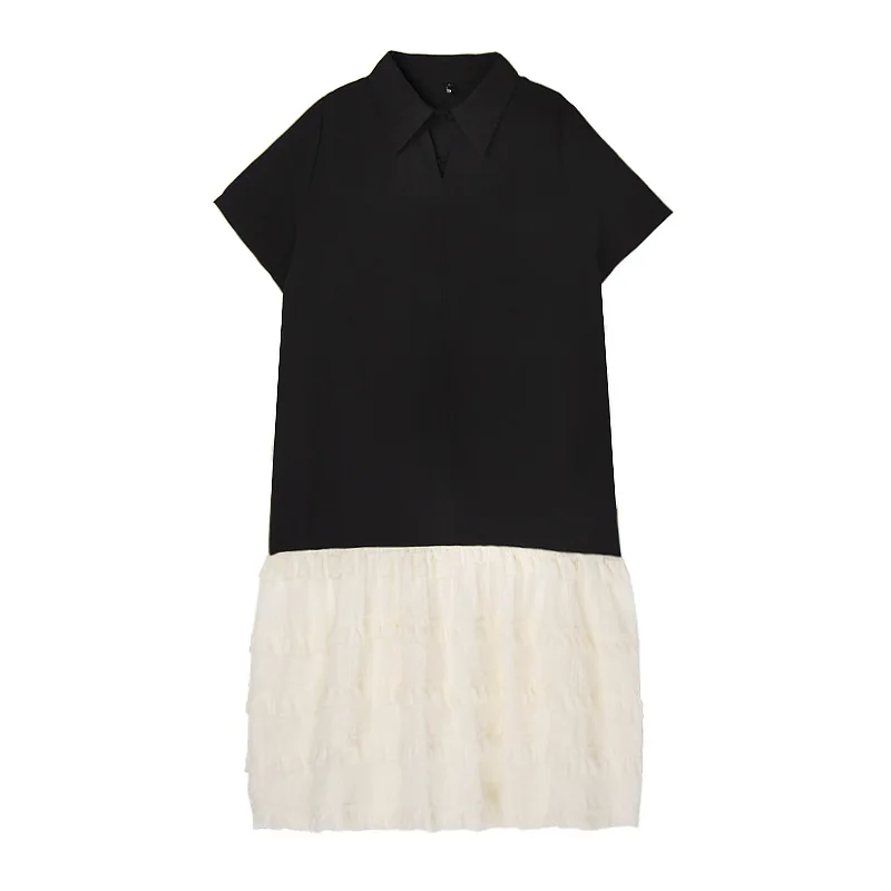 Tannt femmes robe mode Patchwork irrégulière t-shirt robes asymétrie décontracté longue couleur correspondant t-shirt robes pour les femmes 2025