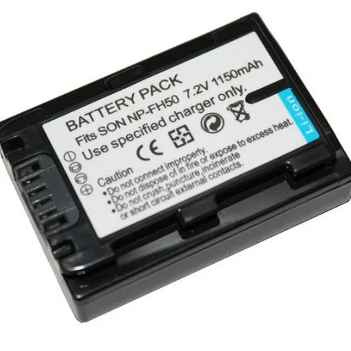 بطارية NP-FH50 بقدرة 1150 مللي أمبير في الساعة لكاميرات البطارية الرقمية Sony NP-FH50 أداء معزز للطاقة تدوم طويلاً