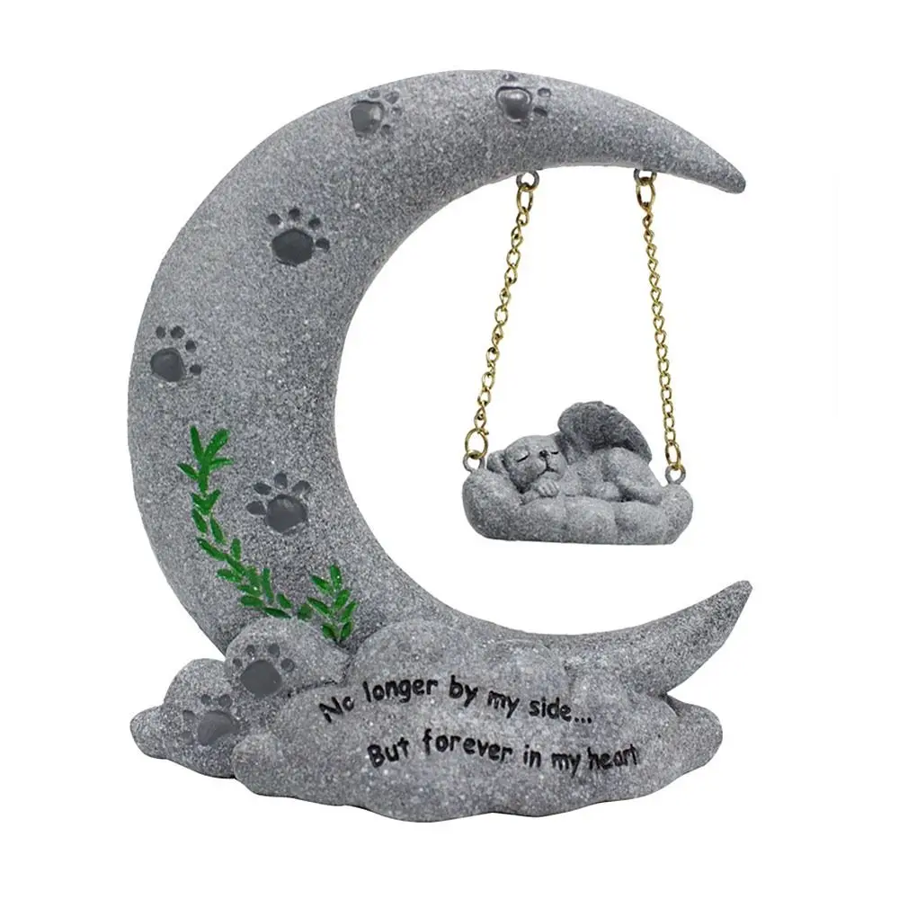 for Outdoor Tombstones Sleeping Pet Dog Memorial Statue Dog Passing Away Bereavement Gifts Resin Pet Memorial Stone for Dog