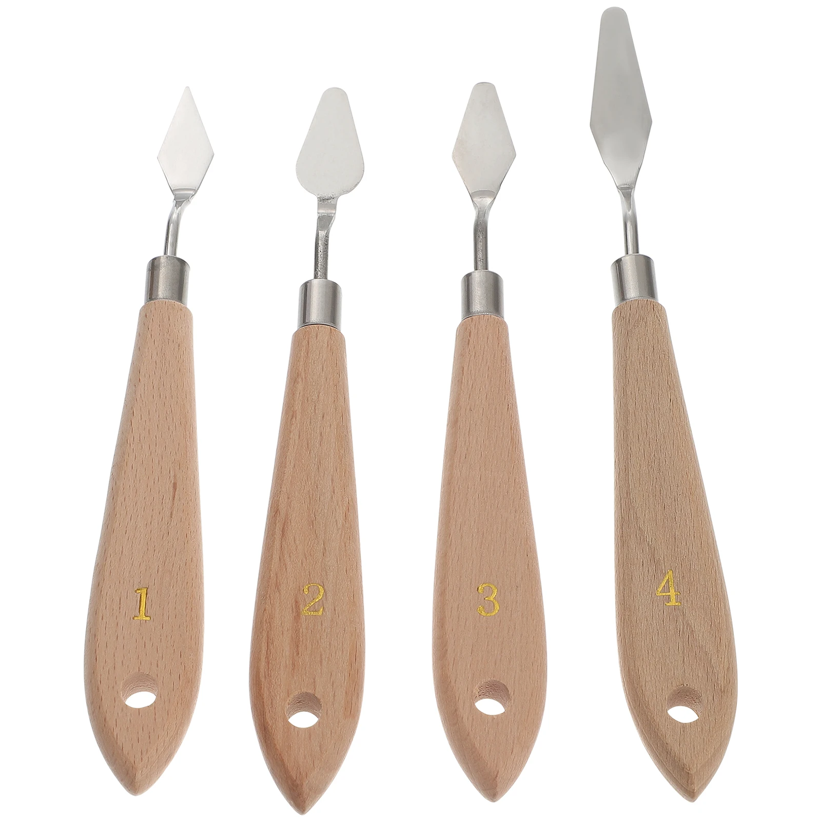 

4Pcs Oil Painting Spatula Set with Lightweight Plastic Blades for Smooth Mixing and Application