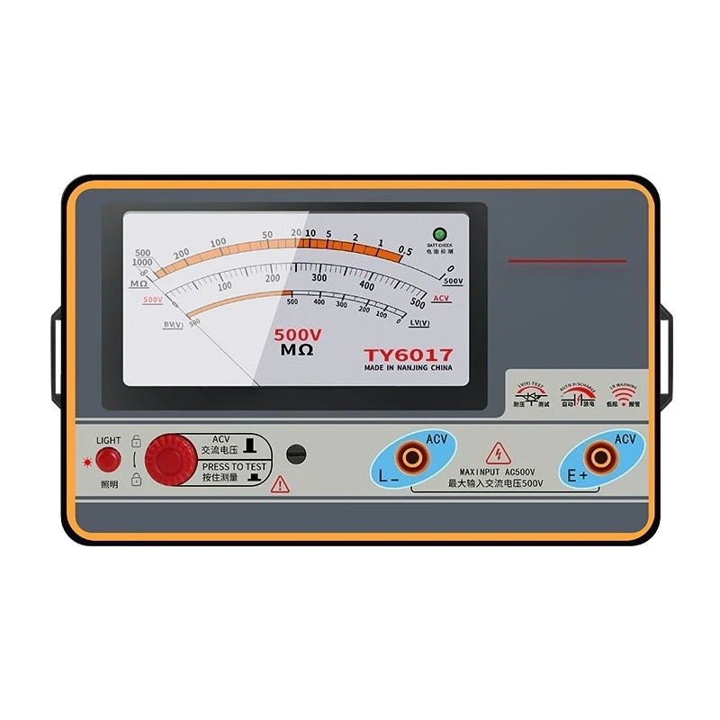 Analog Hand Crank Megohmmeter 500V/1000V Insulation Resistance Tester Electrical Insulation Test Meter