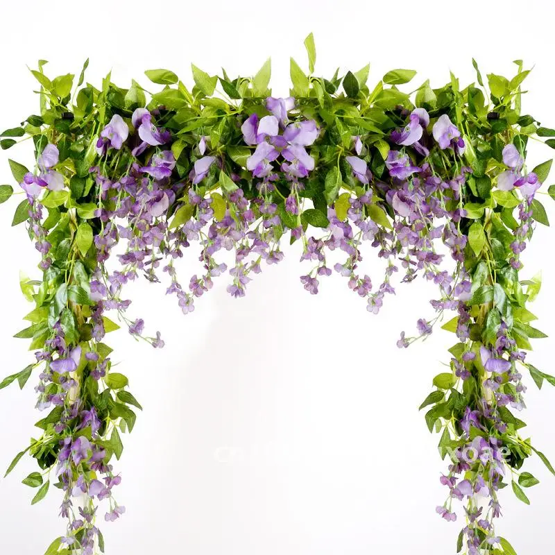 

Simulation wisteria flower strip bean flower strip green plant vine decoration plant vine home decoration