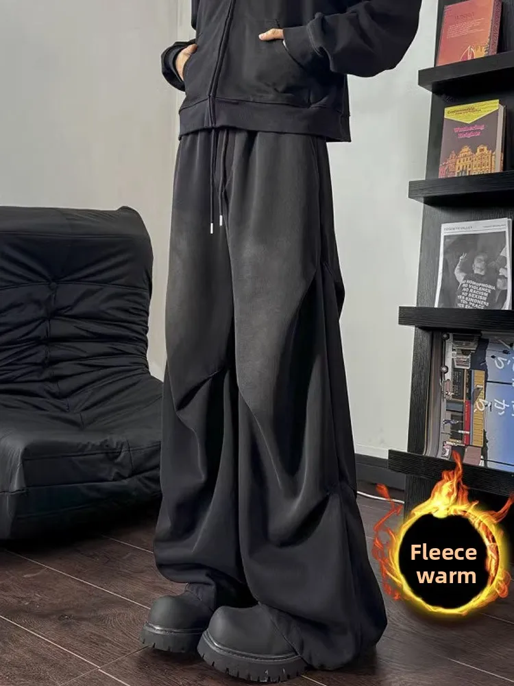 American Sle Thiened Waed Pantaloni a coltello piegato Pantaloni sportivi casual foderati in Fce invernale da uomo Cleanfit
