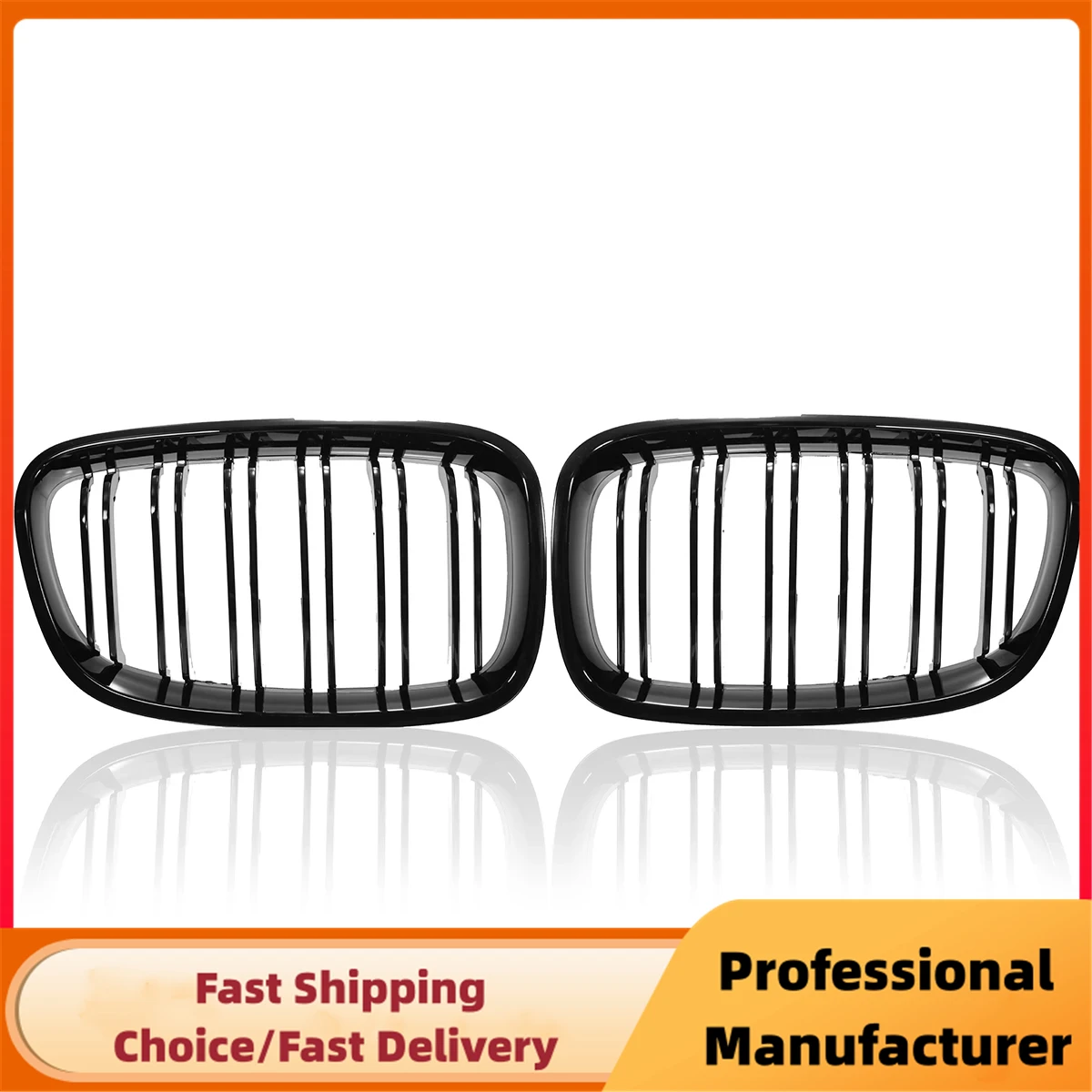 Gloss Black Front Bumper Kidney Grille For BMW 1 Series F20 F21 2011 2012 2013 2014 Car Double Slat Racing Grills Replacement