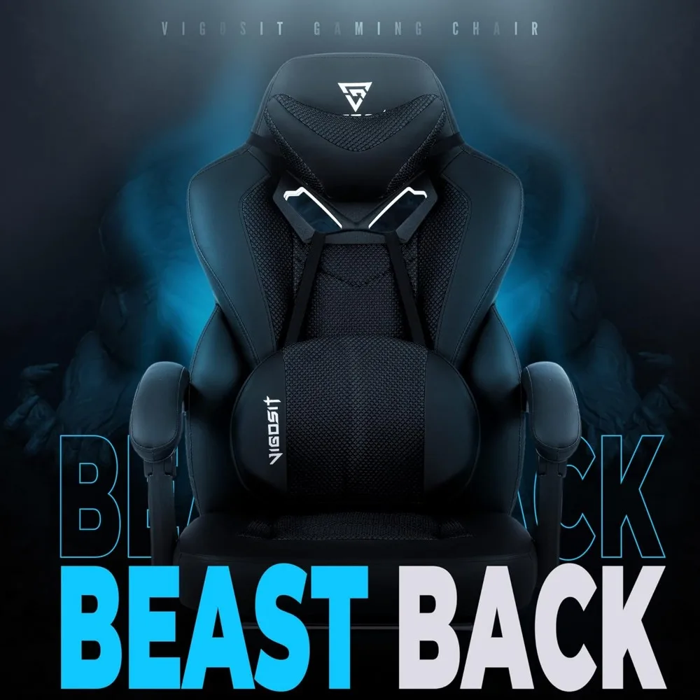 كرسي ألعاب مريح للتدليك للبالغين - كرسي كمبيوتر مكتبي عالي التحمل مع مسند للقدمين للراحة