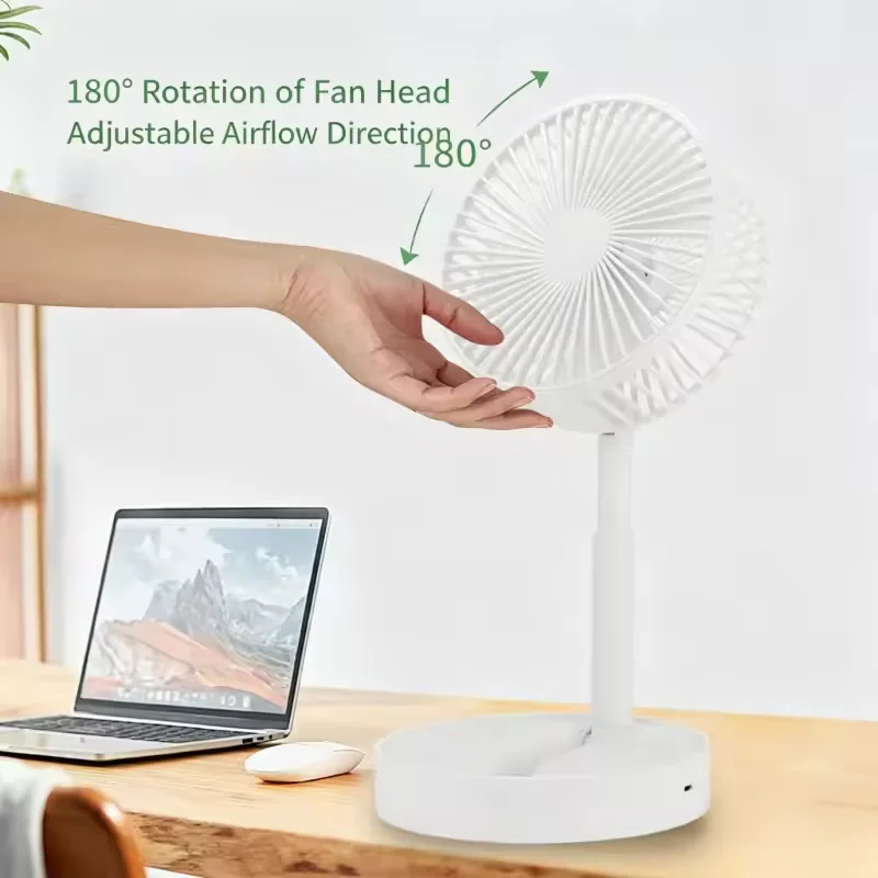 Hot Portable Foldable Desktop Fan USB Type-C Rechargeable Battery 3 Speed Ultra Quiet Fan for Outdoor Camping Office Mini Fan view 3