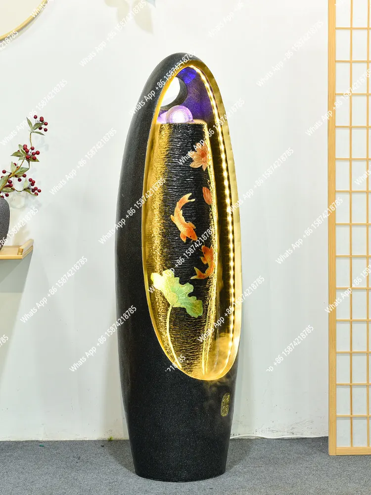 Lucky water ornament Feng Shui ball decoration living room indoor fountain landscape floor humidifier housewarming - view 2