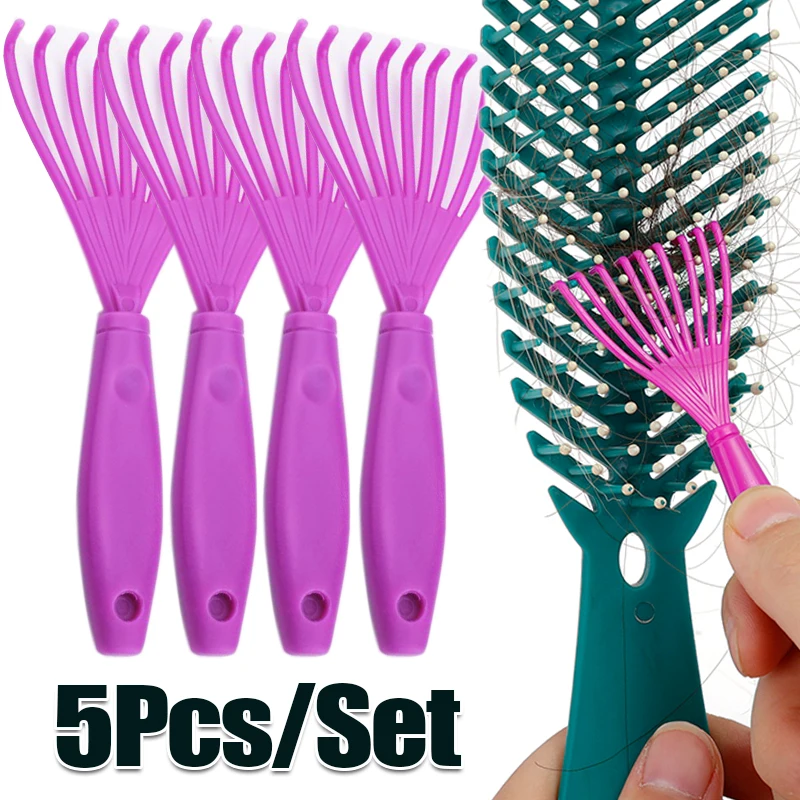 5/2/1pcs Mini Comb Hair Brush Cleaner Plastic Handle Cleaning Brushes Embedded Hair Remover Tools Household Clean Accessories