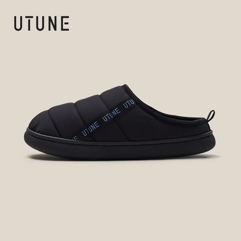 UTUNE Women's Winter Down Slippers Lightweight Non-Slip Indoor Shoes Stylish Waterproof and Cozy Design Home Shoes