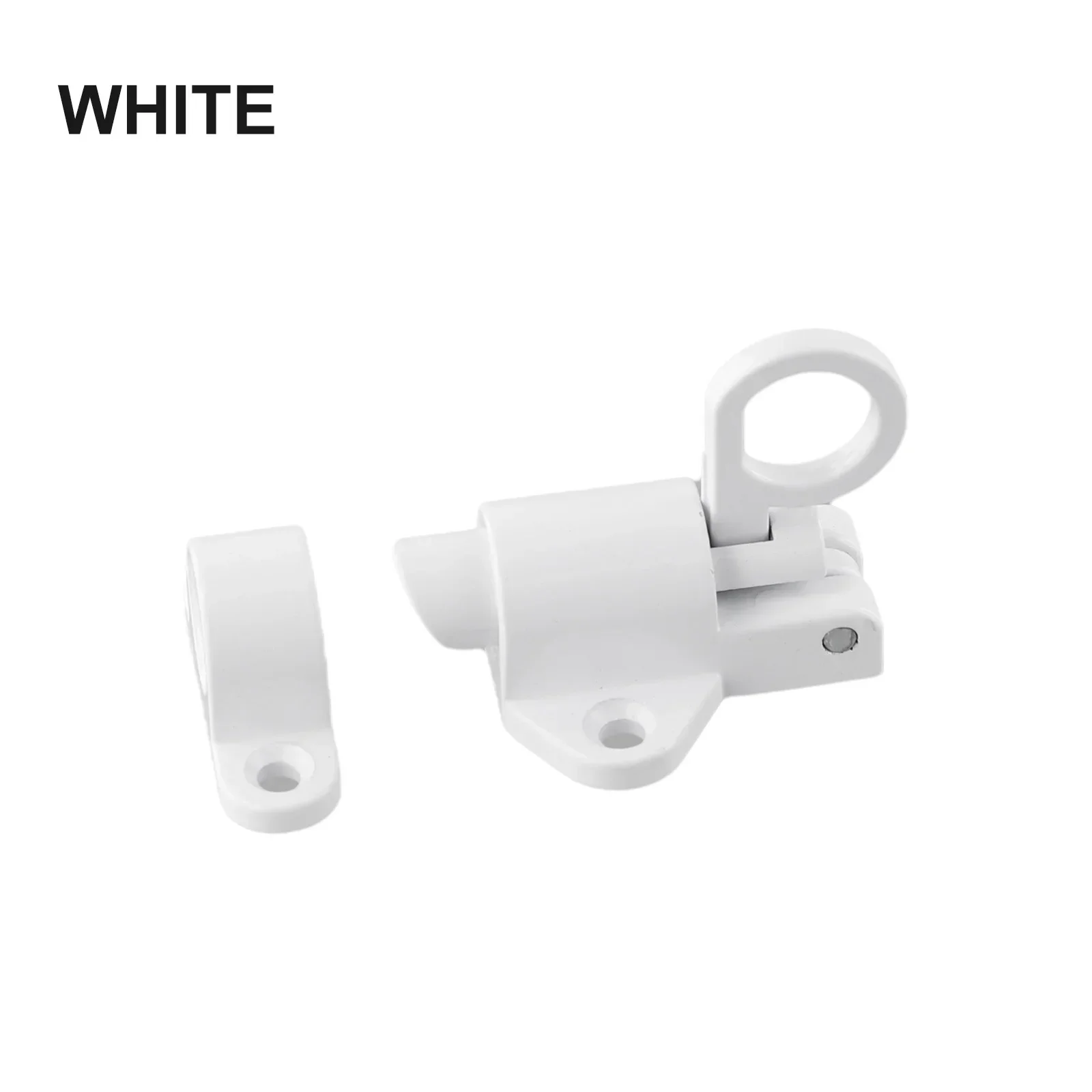 Bolt Spring Bounce Door Latch Lock 2 Color Safe Black Aluminum W/ Screws Window Gate Security Pull Ring Useful